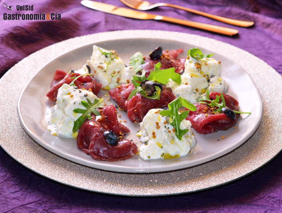 Carpaccio De Buey Con Mozzarella Marinada Receta Para Un Aperitivo