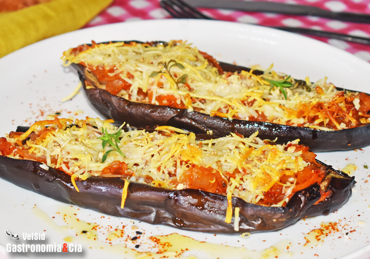 Berenjenas rellenas de kimchi