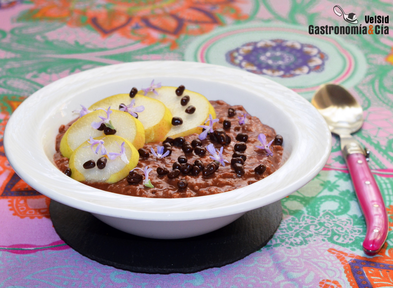 Porridge de chocolate, romero y jengibre