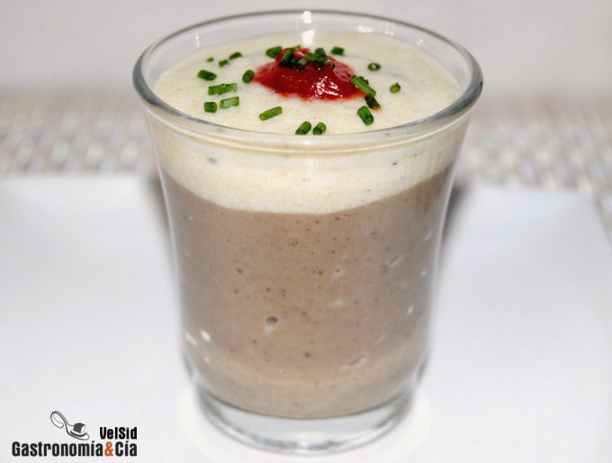 Crema de setas con queso trufado