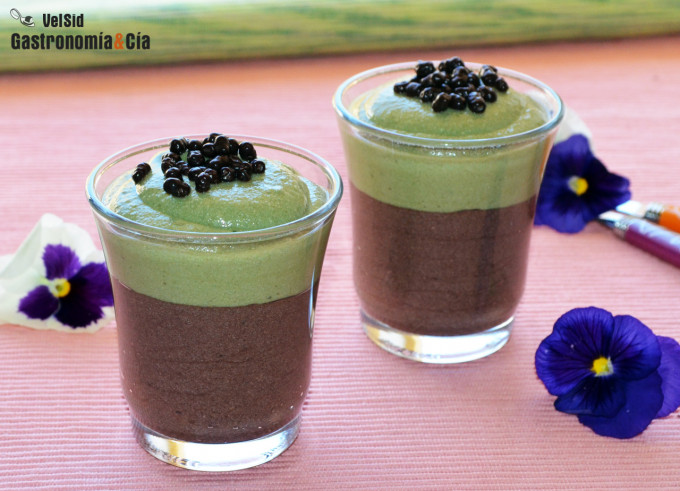 Crema de chocolate y té matcha