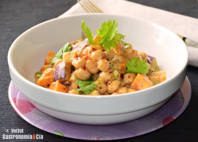 Receta de curry de garbanzos y calabaza