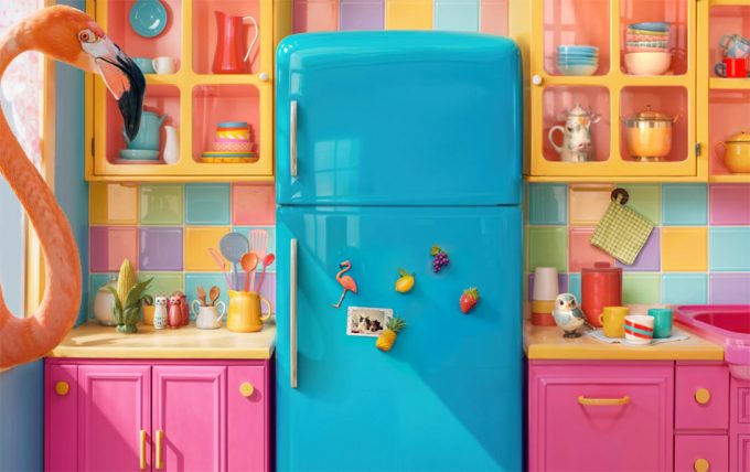 Cocinas coloridas y con electrodomésticos retro