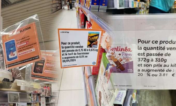 Información confusa en los carteles que informan sobre los productos que han sufrido reduflación