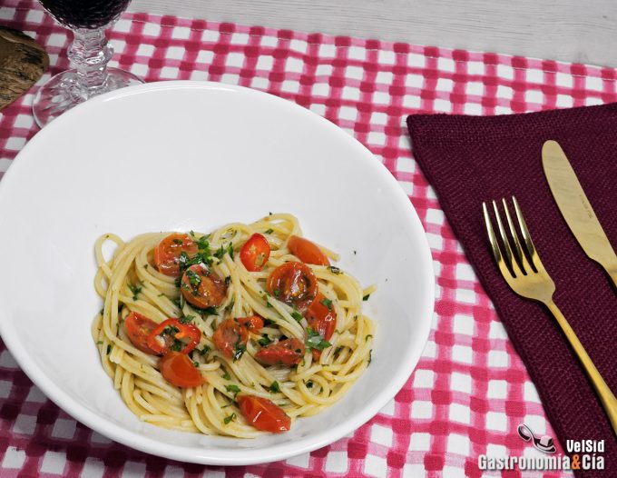 Espagueti a la vongole sin almejas